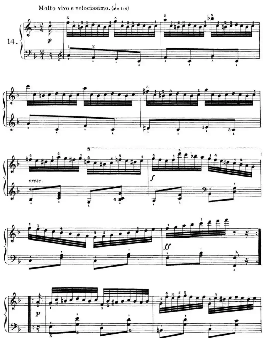 40首车尔尼Op.299钢琴快速练习曲(NO.14)