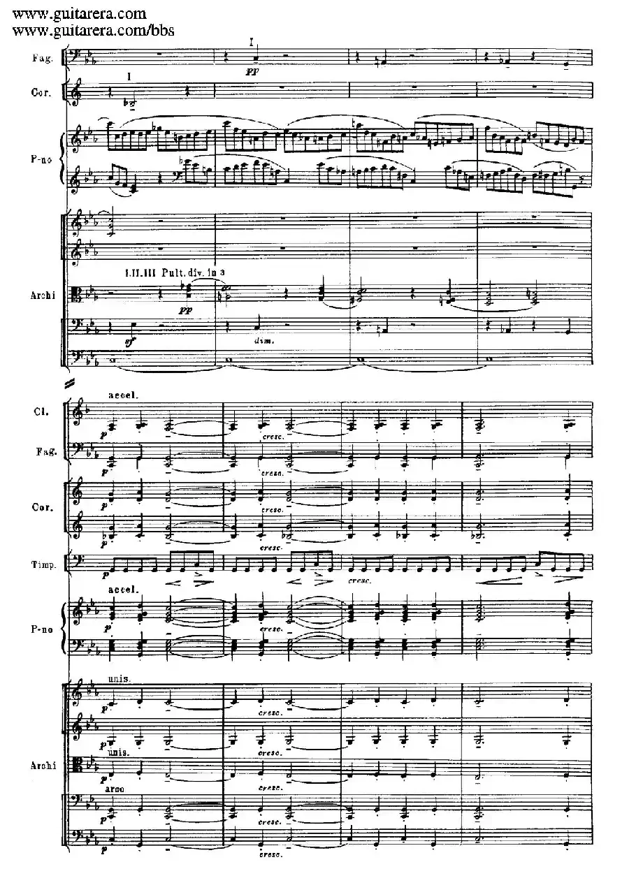 c小调第二钢琴协奏曲 Op.18(第一乐章总谱·P1——9)