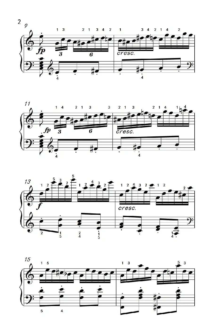 第八级1.练习曲 Op.740 No.16(中央音乐学院 钢琴(业余)考级教程 7-9级)