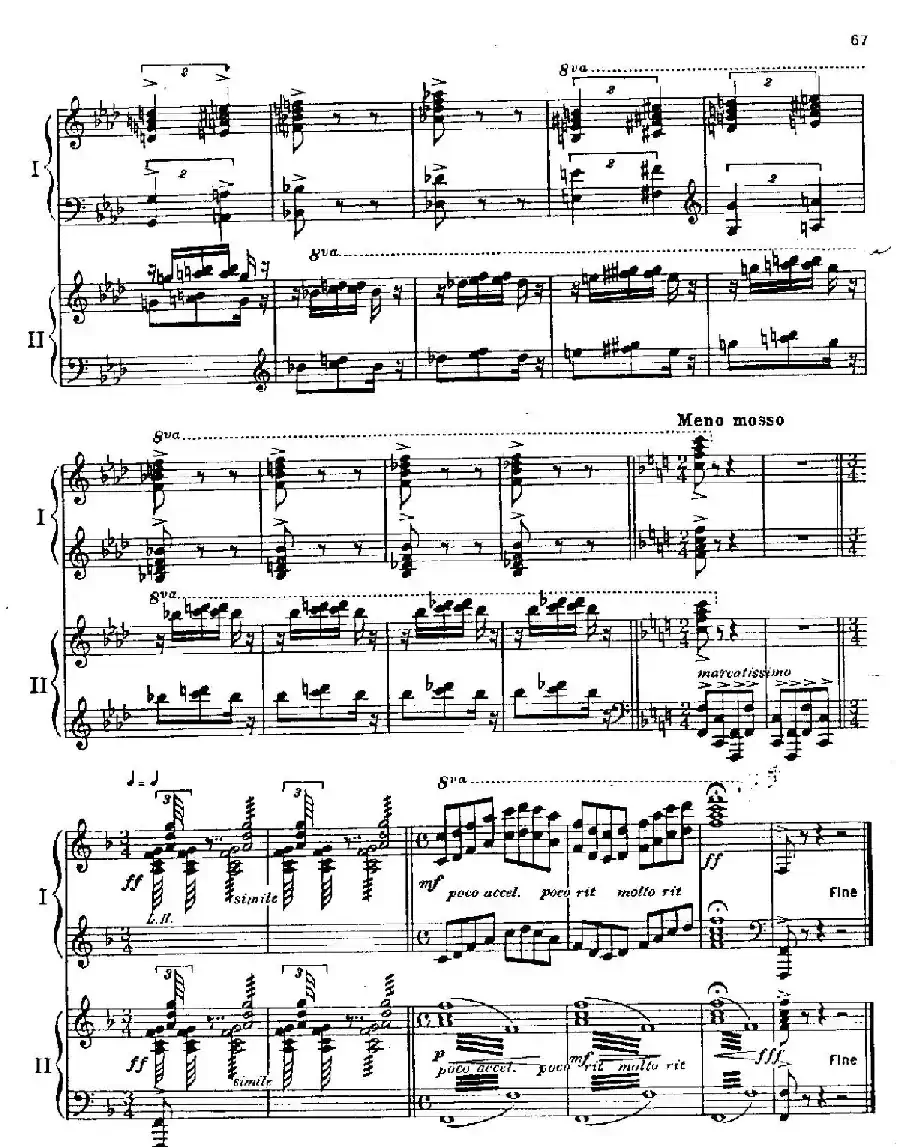 F大调爵士钢琴协奏曲(美版双钢琴原谱 P61—68)