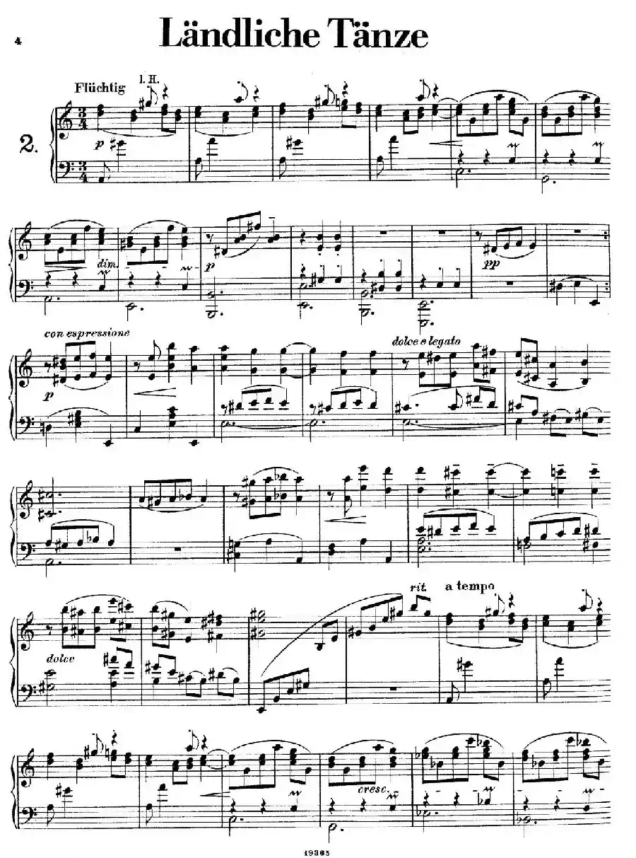 Landliche Tanzee Op.1(乡村舞曲·2. a小调)