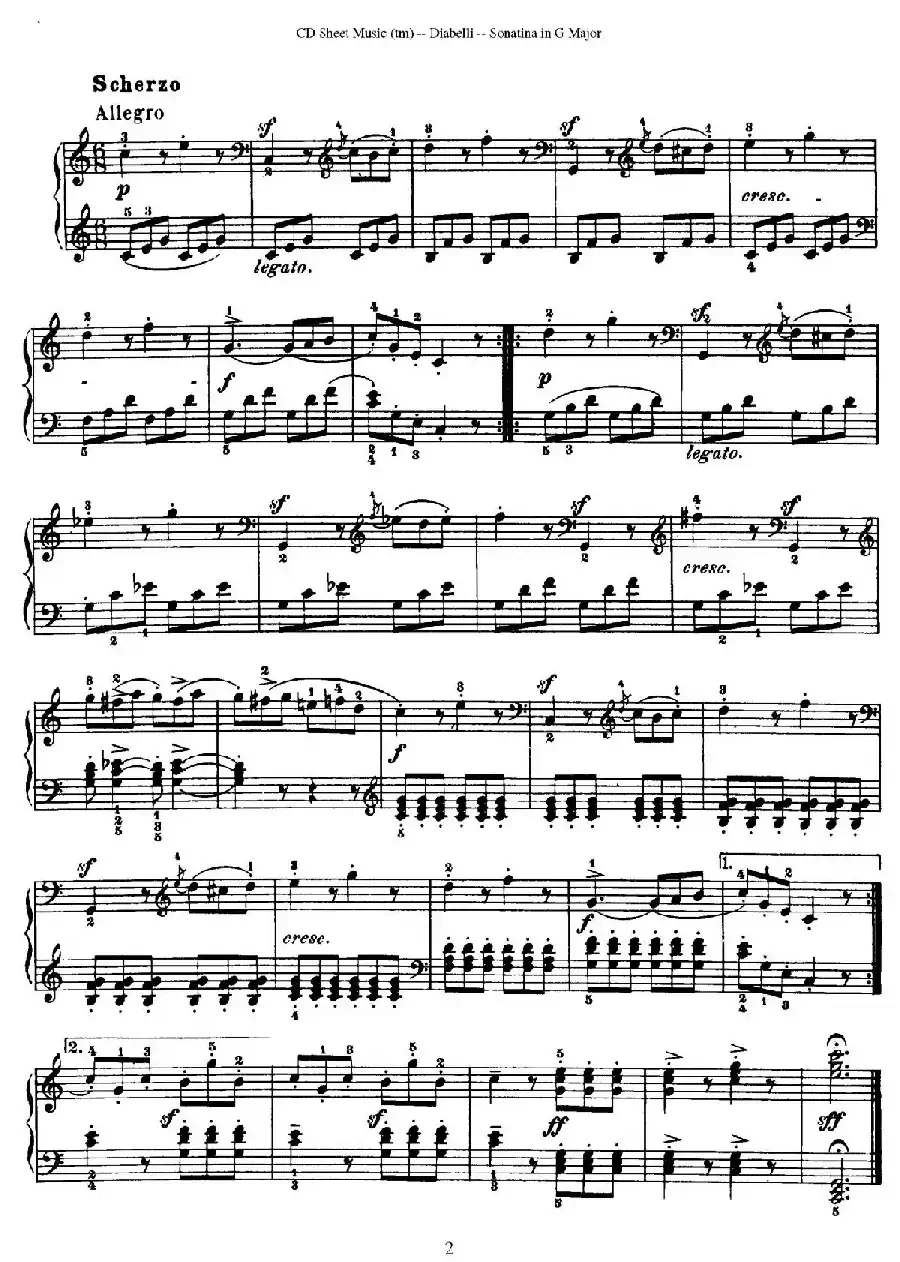 4 Piano Sonatinas(4首钢琴小奏鸣曲)(Op.151 No.1)