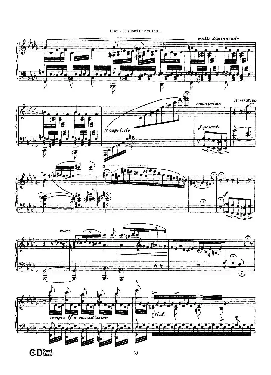 12 Grand Etudes S.137(12首华丽的练习曲·12)