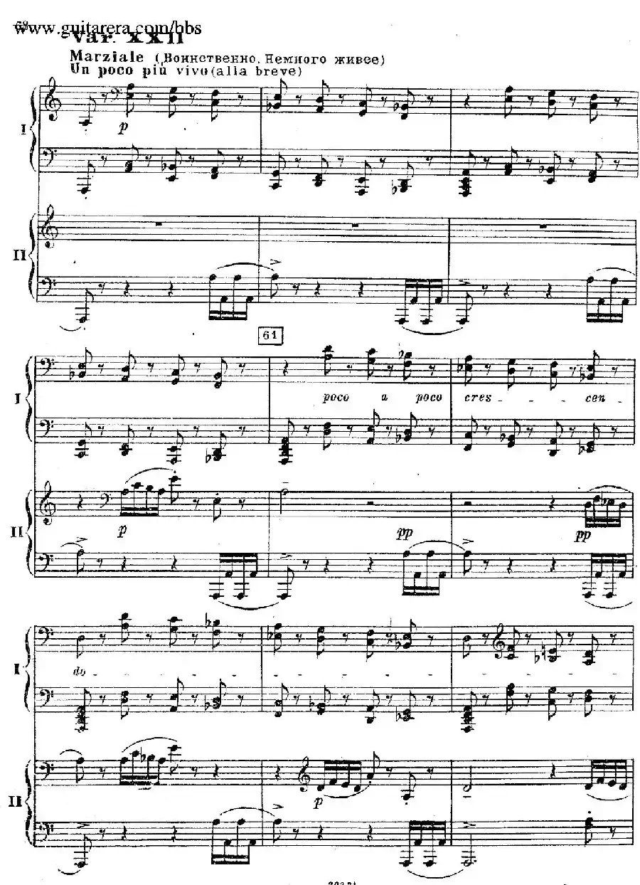 Rhapsody On A Theme Of Paganini Op.43(帕格尼尼主题狂想曲·双钢琴)(P61——87)