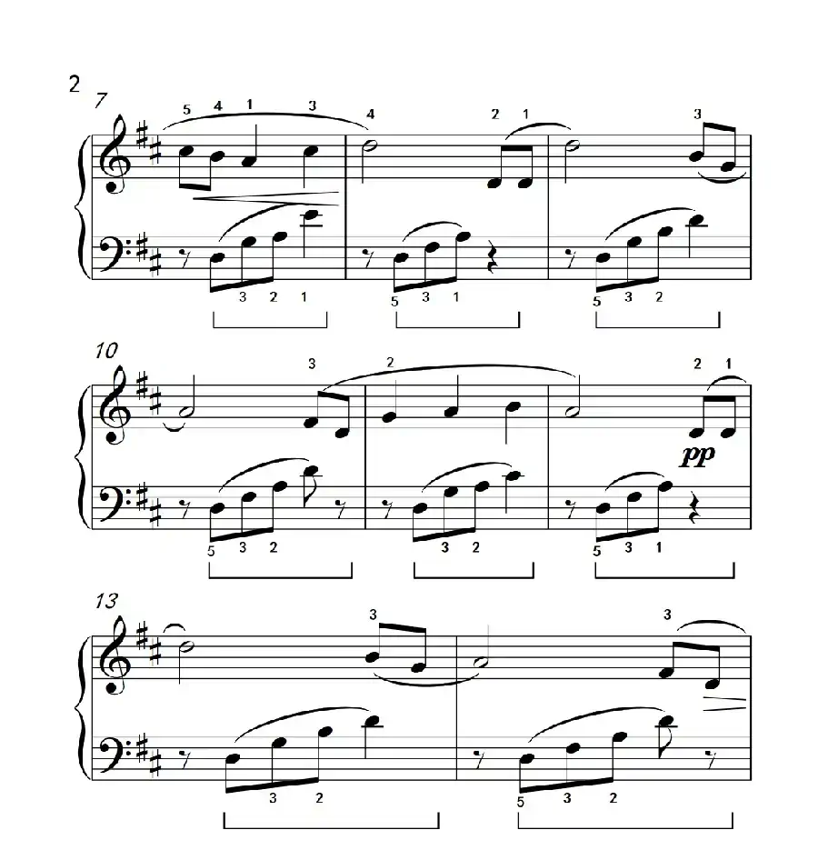 摇篮曲(约翰·汤普森 成人钢琴教程 第二册)