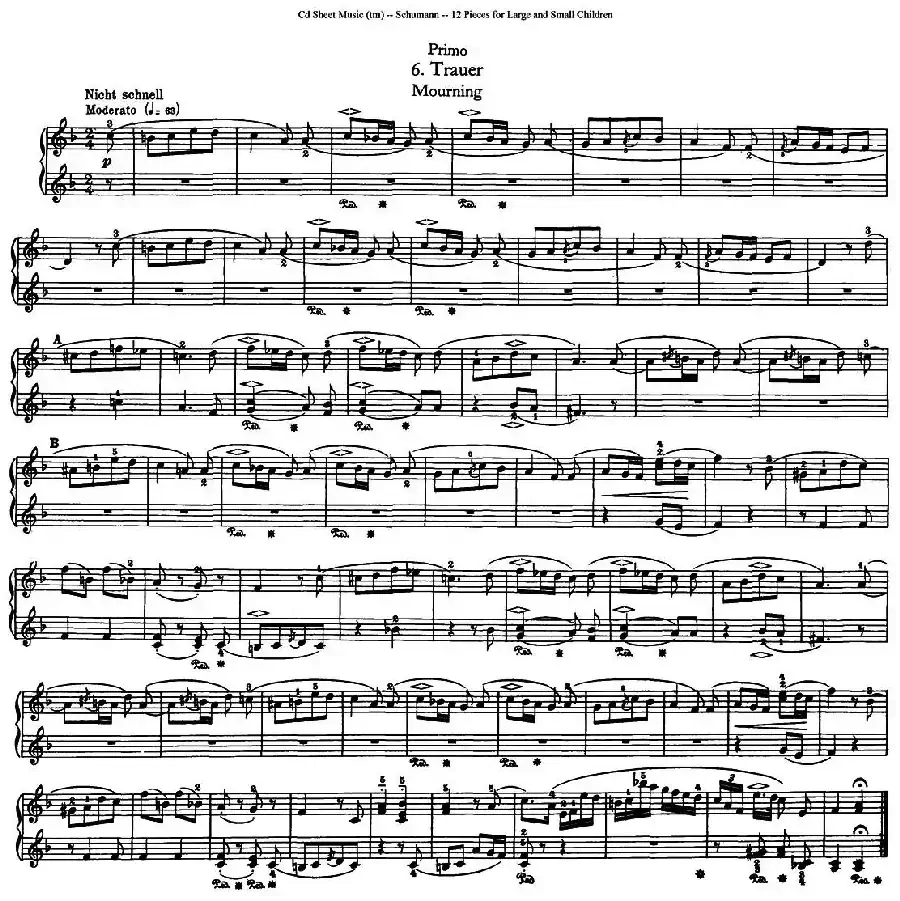 12首为孩子们而作的四手联弹曲 Op.85(四手联弹)(6)