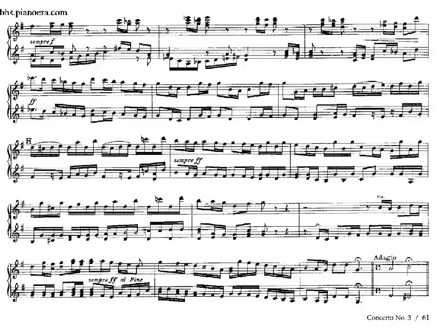 Brandenburg Concerto No.3 in G Major BWV.1048(G大调第三勃兰登堡协奏曲·四手联弹版)