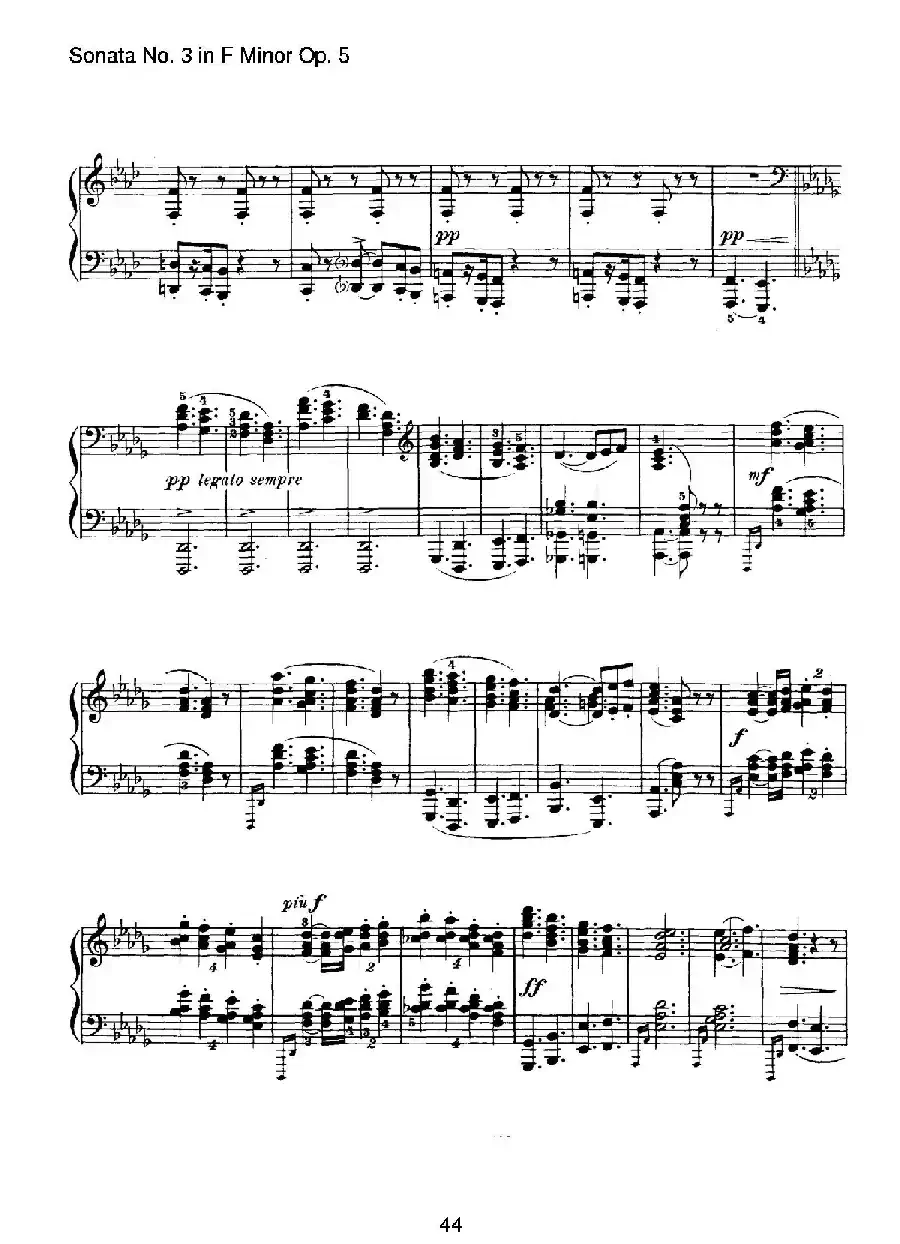Piano Sonata No.3 in f Minor Op.5(f小调第三钢琴奏鸣曲)