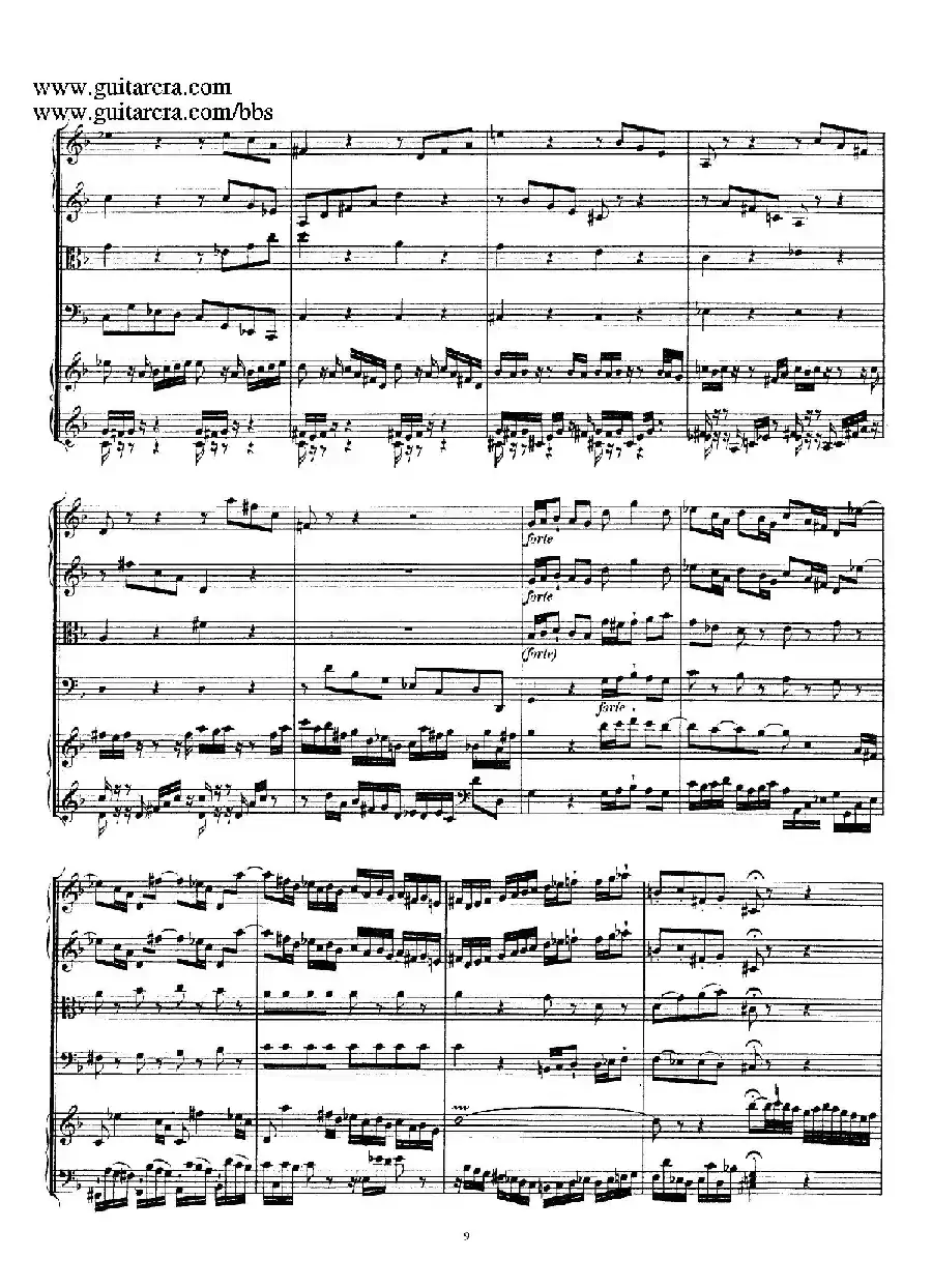 d小调第一号古钢琴协奏曲 BWV 1052(总谱)