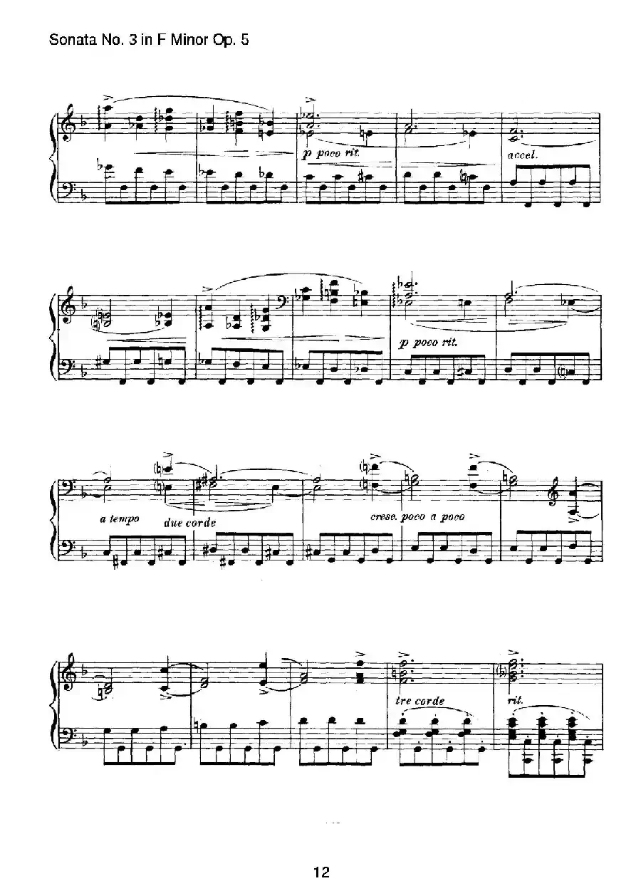 Piano Sonata No.3 in f Minor Op.5(f小调第三钢琴奏鸣曲)