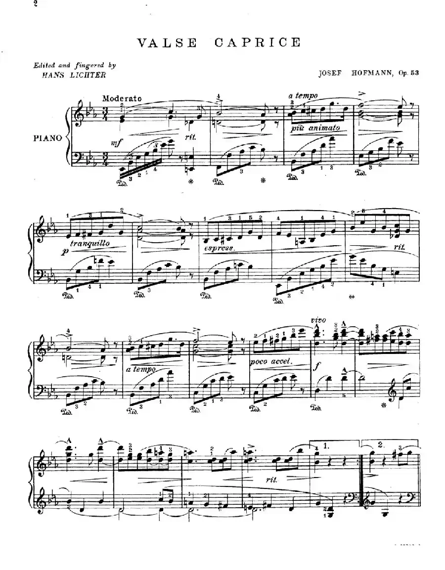 Valse Caprice in E-flat Major Op.53(降E大调随想圆舞曲)