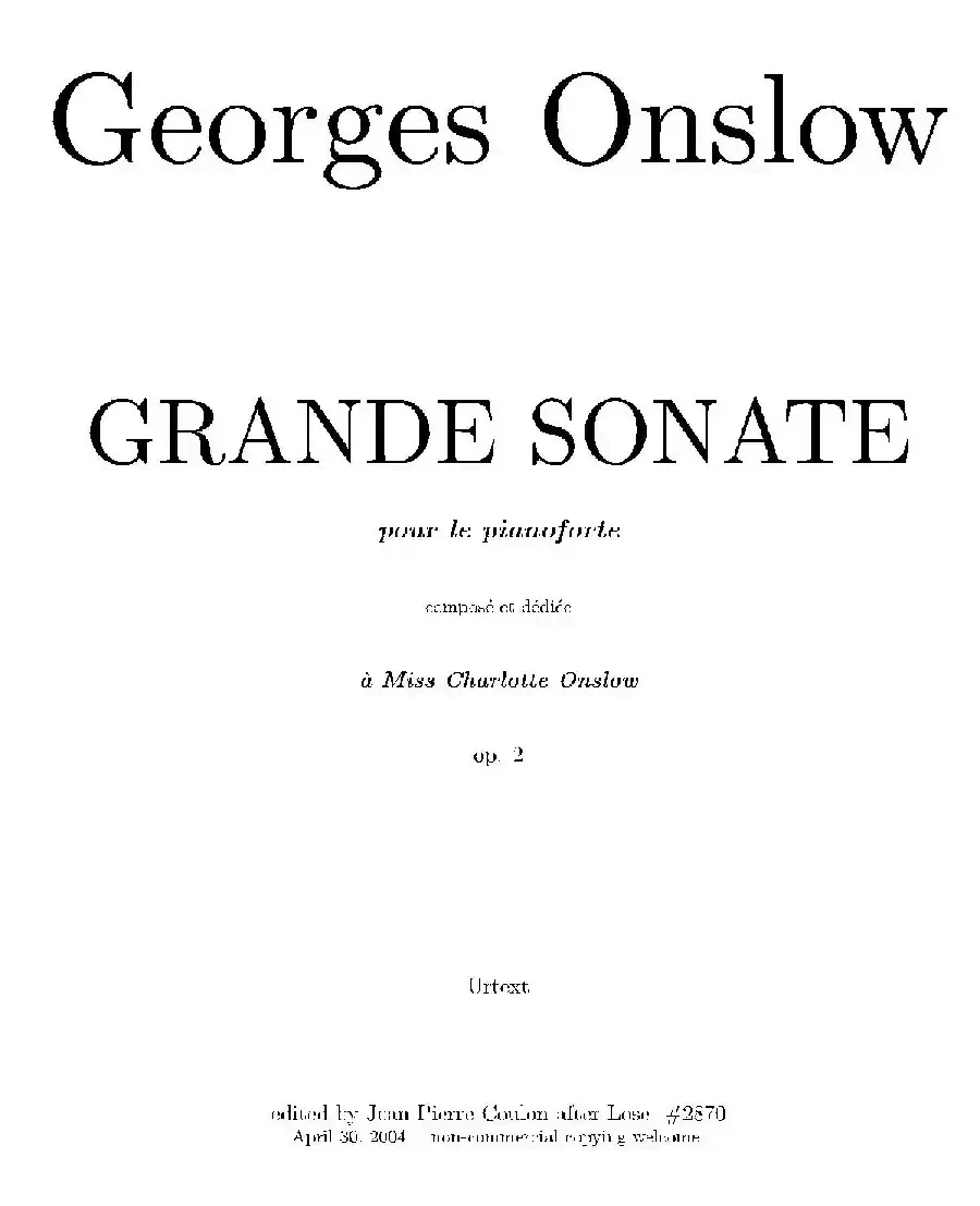 Grande Piano Sonata in c Minor Op.2(c小调华丽钢琴奏鸣曲·第一乐章)