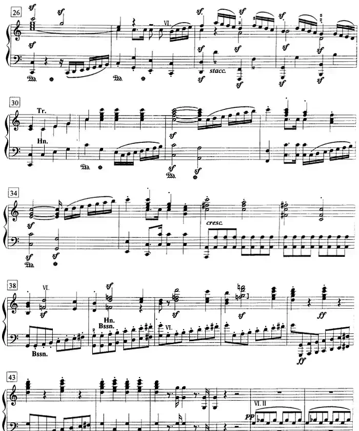 钢琴教程第八级 大型乐曲(C大调第一钢琴协奏曲 Op.15 第一乐章)