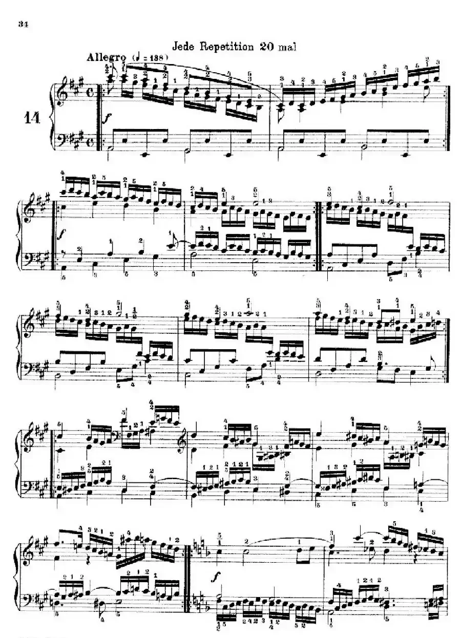 School of the Virtuoso Op.365(60首钢琴高级练习曲·14)