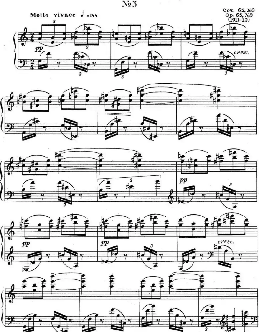 斯克里亚宾 钢琴练习曲 Op.65 No.3