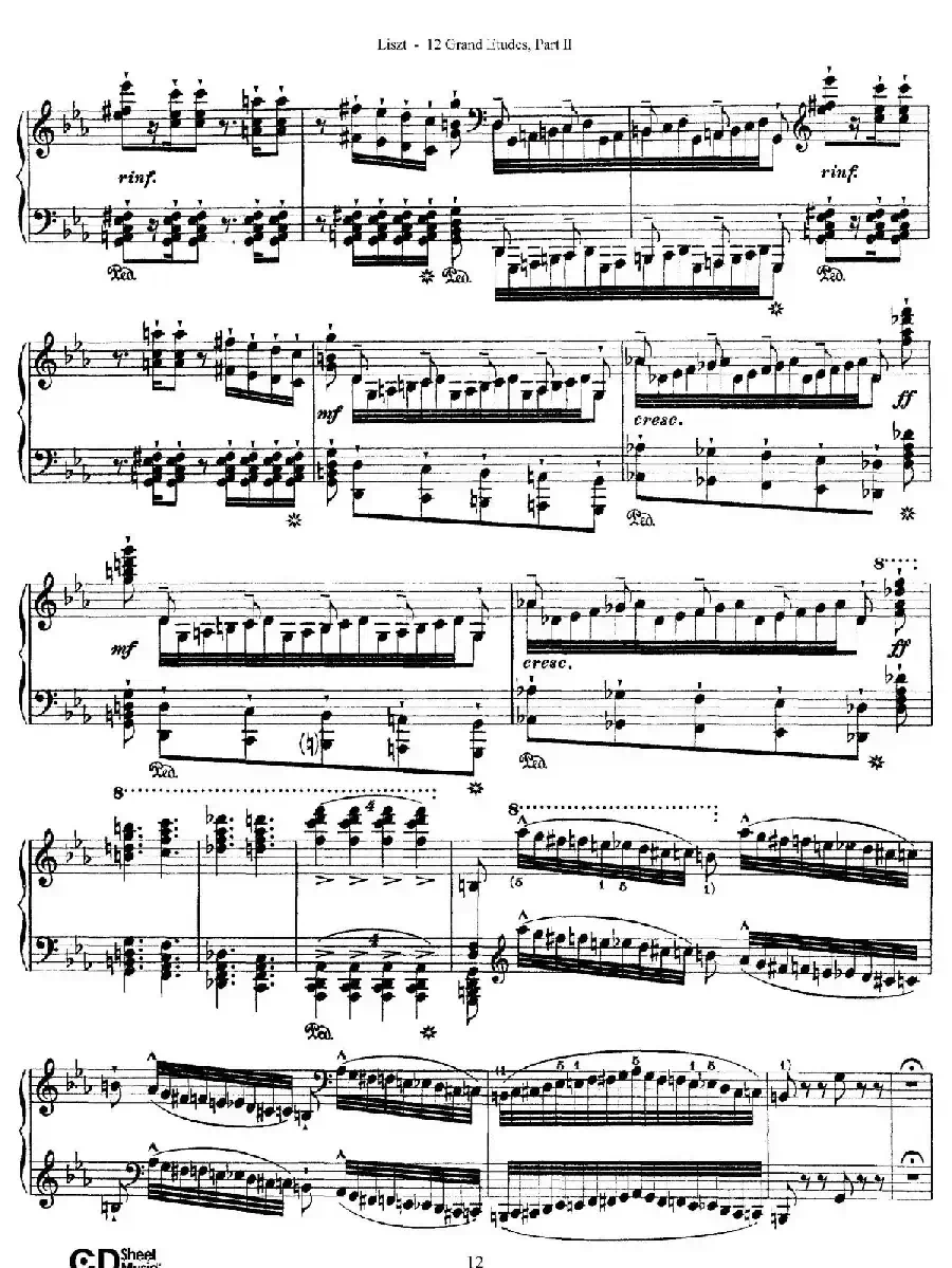 12 Grand Etudes S.137(12首华丽的练习曲·8)