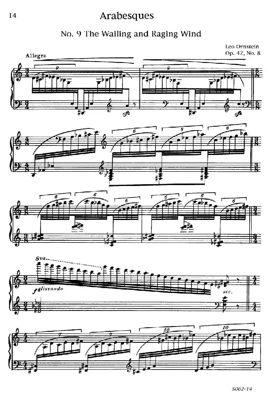 Arabesques Op.42(阿拉伯风格曲 9. 呼啸肆虐的风 )