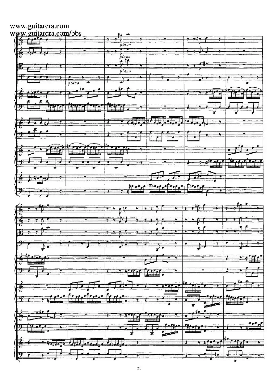 为四架古钢琴而作的a小调协奏曲 BWV 1065(总谱)