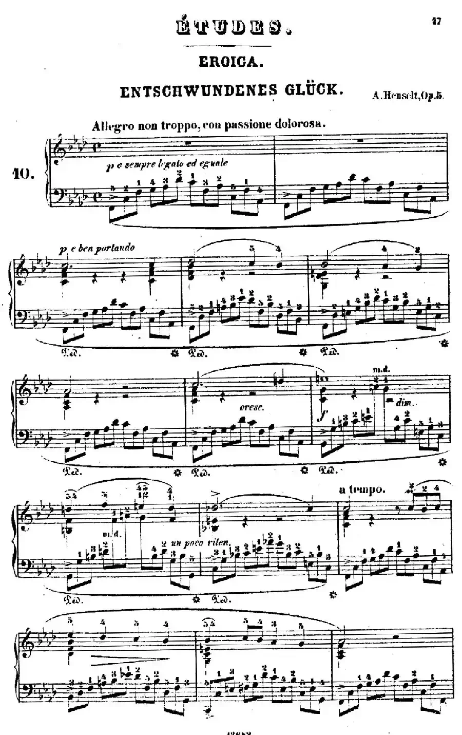 Douze Etudes de Salon Op.5(12首沙龙练习曲·10)