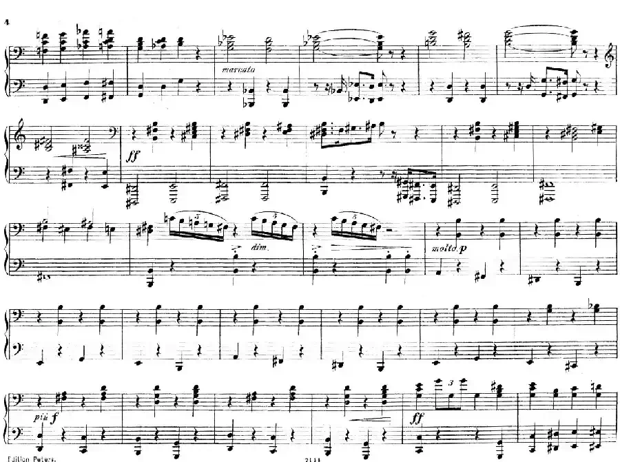 Deux Morceaux Pour Quatre Mains Op.43(2首四手联弹小品·1)