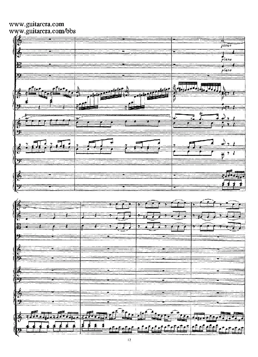 为四架古钢琴而作的a小调协奏曲 BWV 1065(总谱)