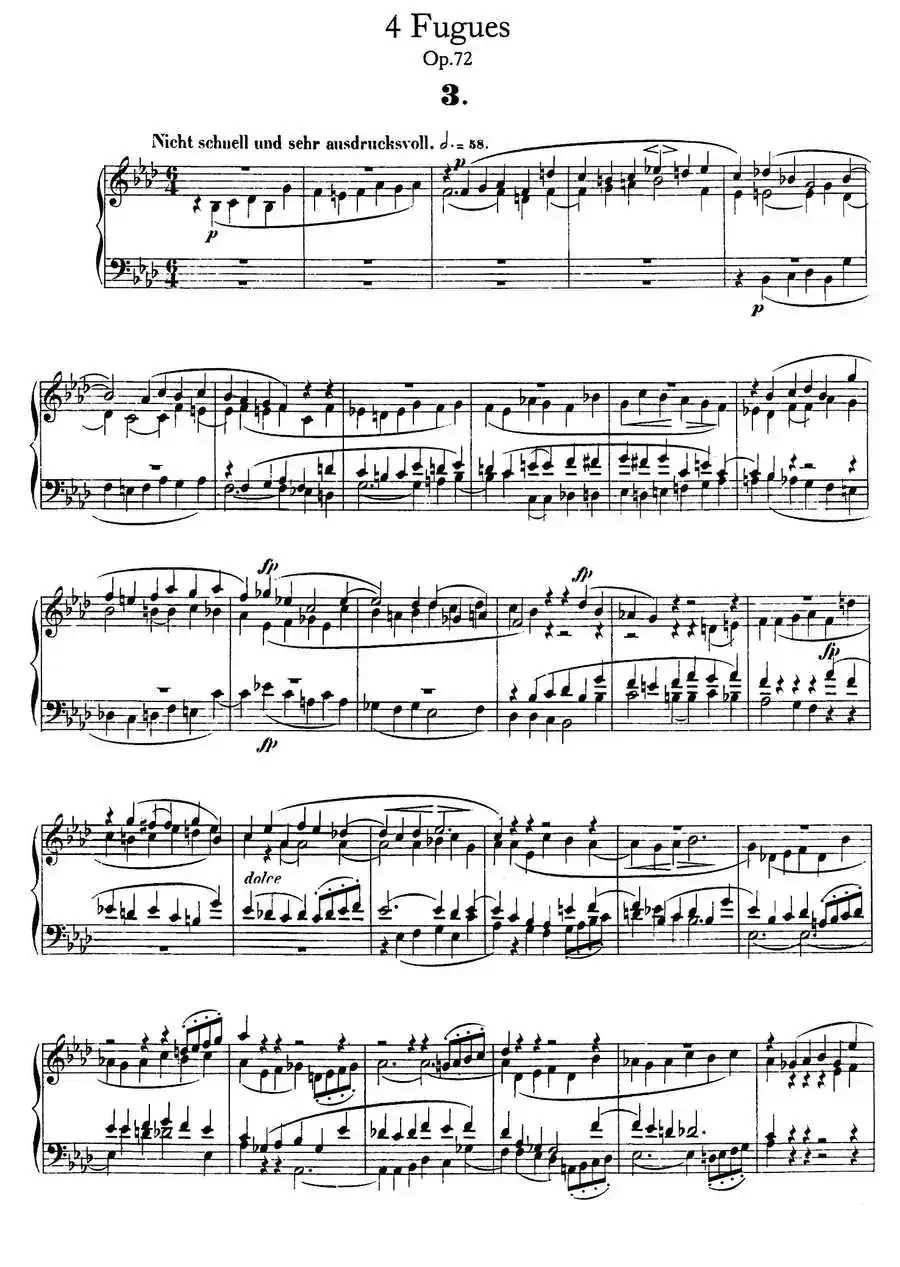 Four Fugues Op·72(4首赋格·3)