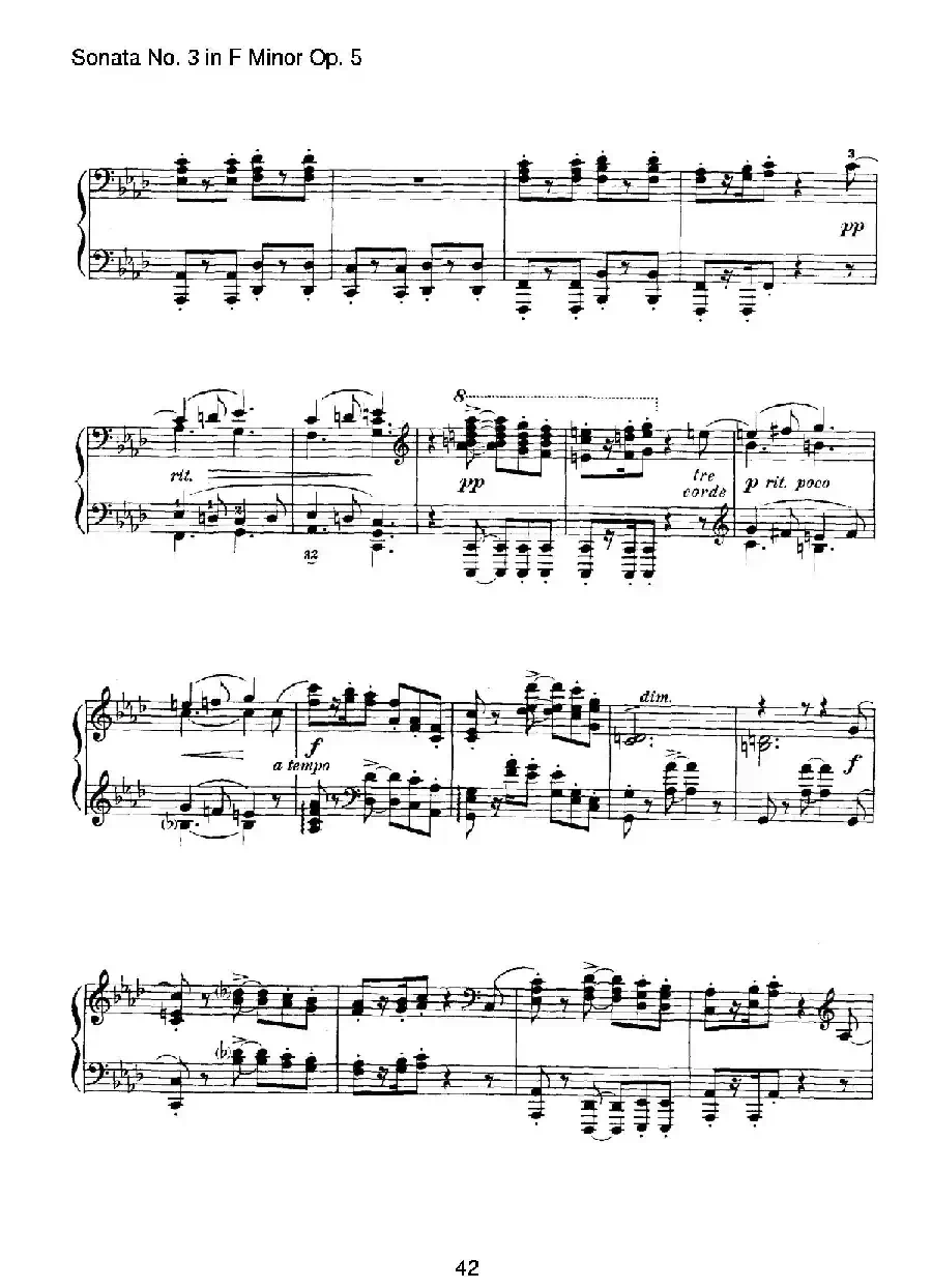 Piano Sonata No.3 in f Minor Op.5(f小调第三钢琴奏鸣曲)