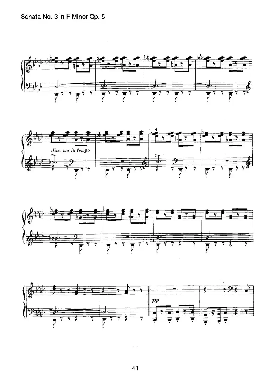 Piano Sonata No.3 in f Minor Op.5(f小调第三钢琴奏鸣曲)