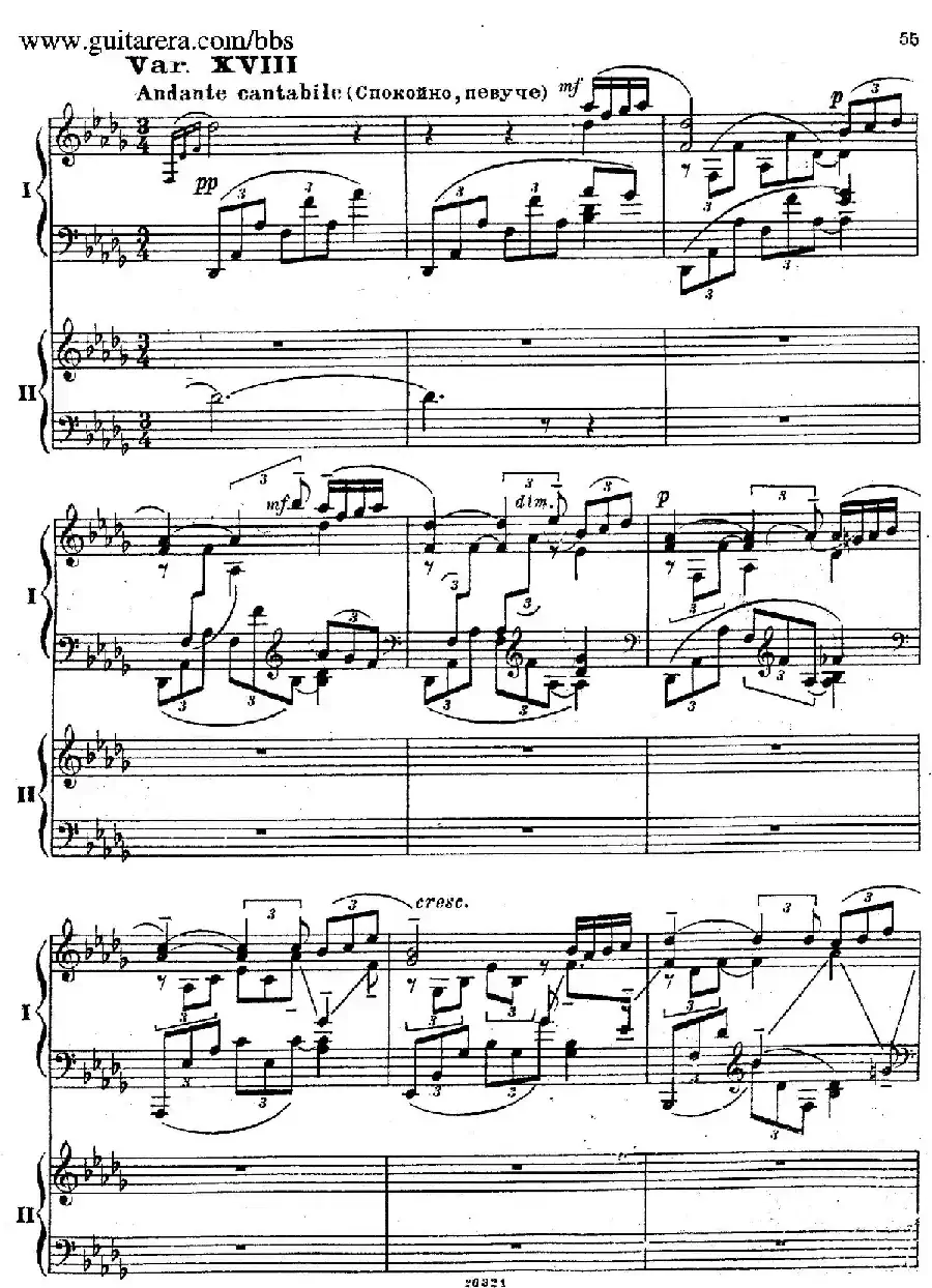 Rhapsody On A Theme Of Paganini Op.43(帕格尼尼主题狂想曲·双钢琴)(P41——60)