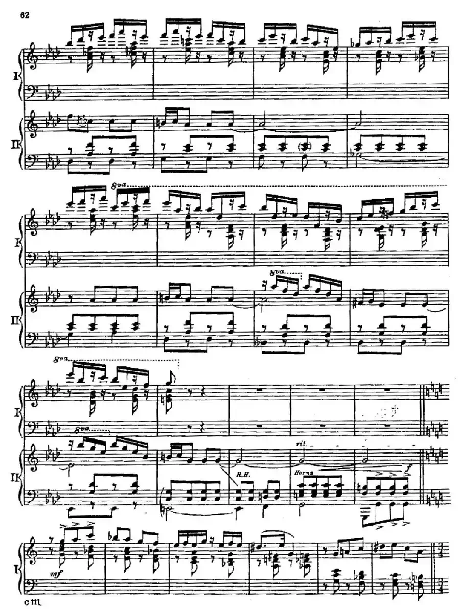 F大调爵士钢琴协奏曲(美版双钢琴原谱 P61—68)