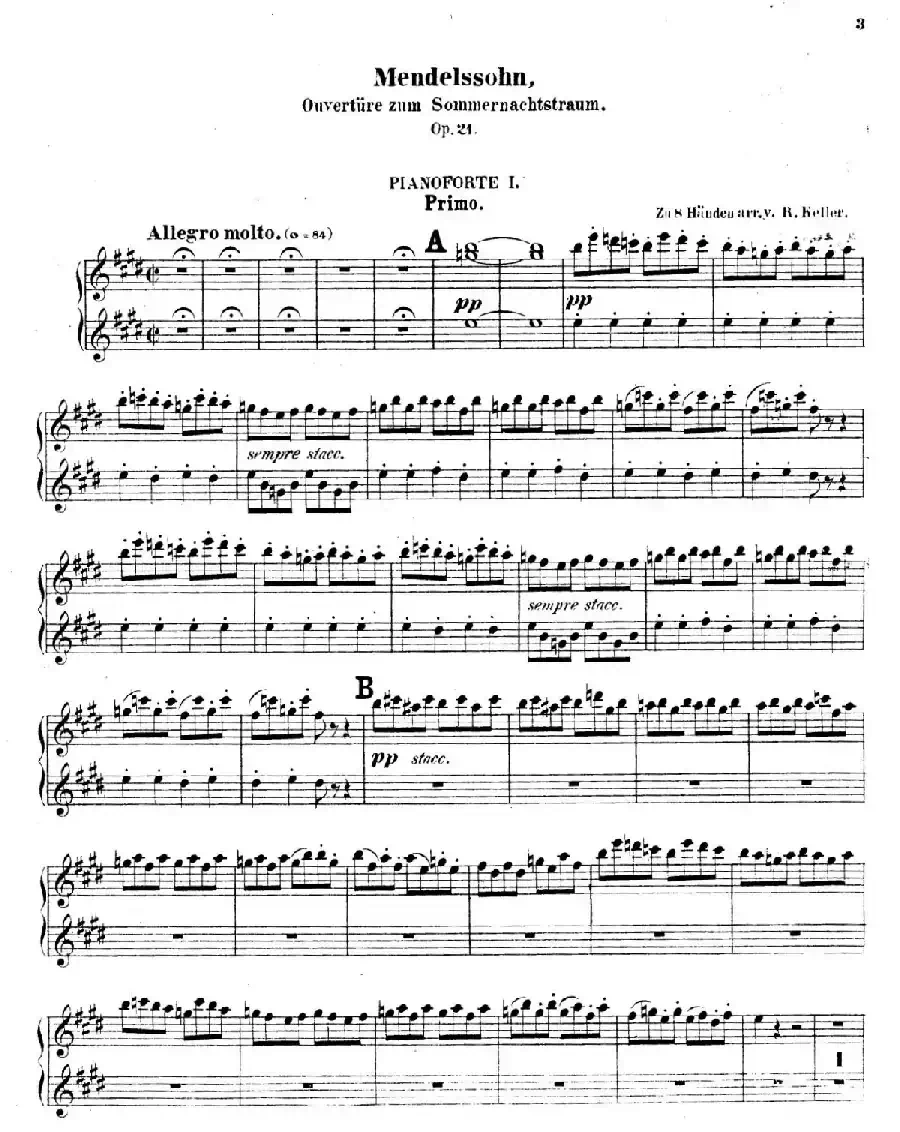 Ein Sommernachtstraum Overture Op.21(仲夏夜之梦序曲·八手联弹版)