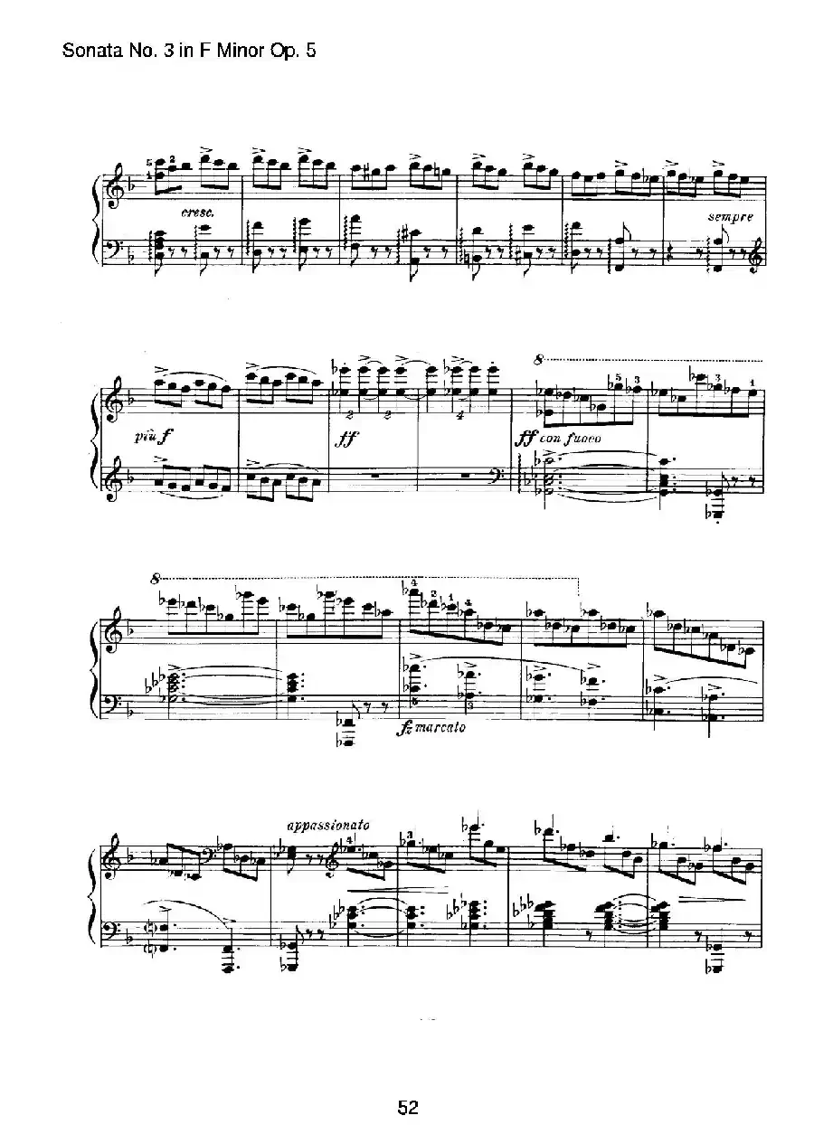 Piano Sonata No.3 in f Minor Op.5(f小调第三钢琴奏鸣曲)