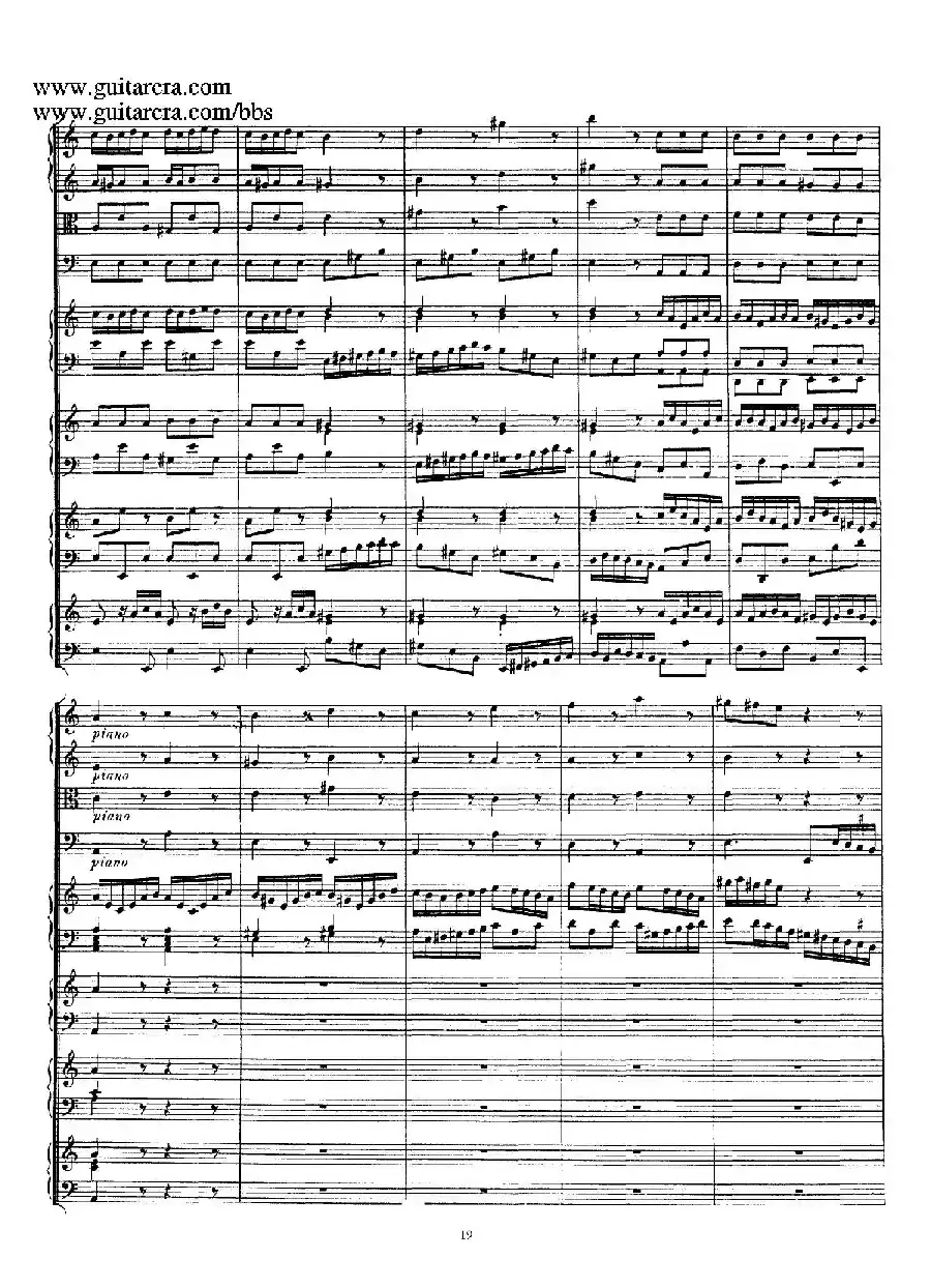 为四架古钢琴而作的a小调协奏曲 BWV 1065(总谱)