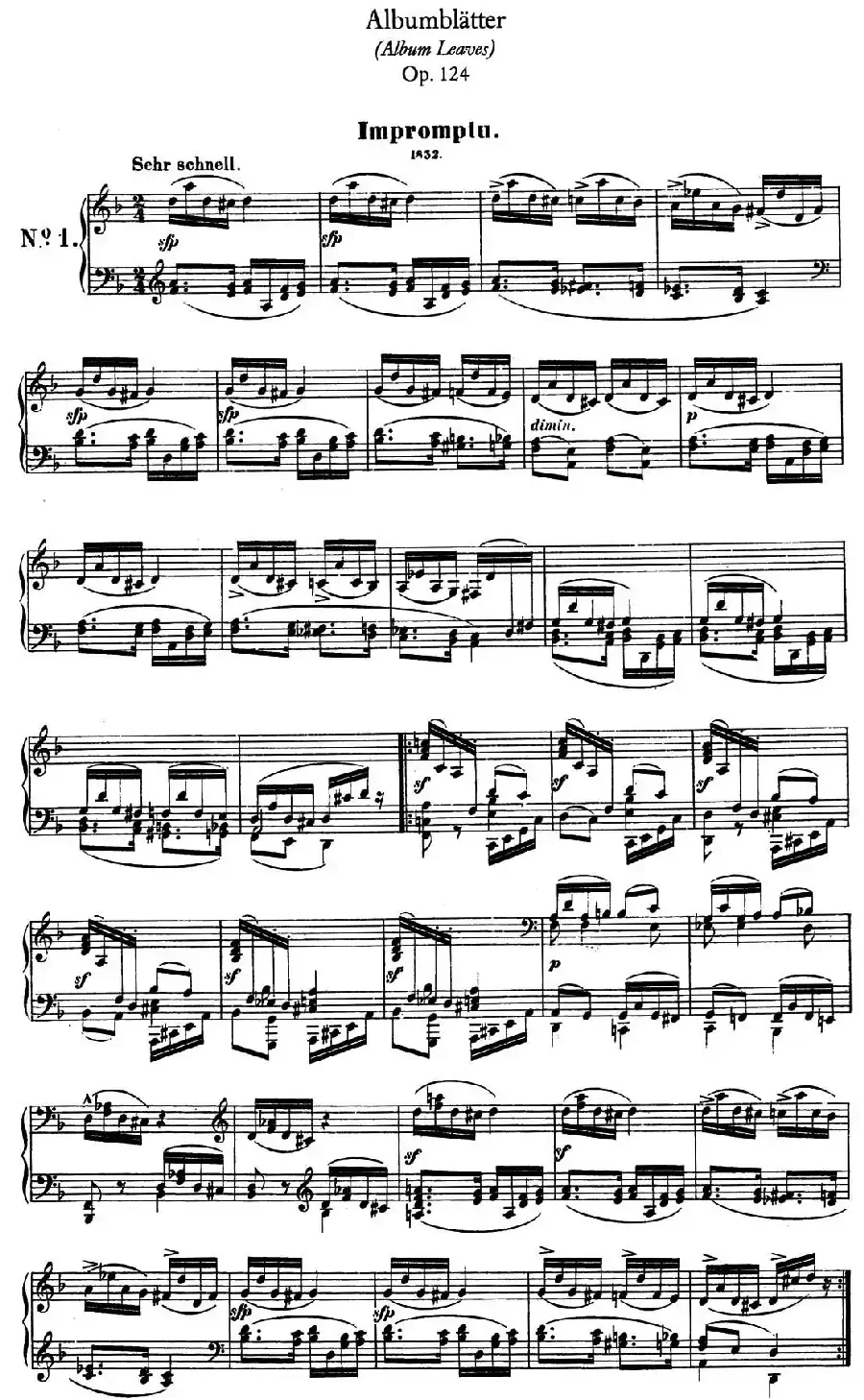 Albumblätter Op.124(纪念册页)(No.1)