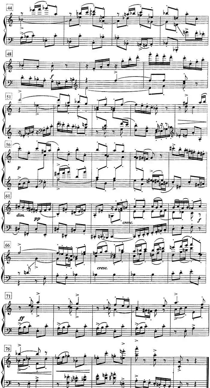 钢琴教程第八级 复调曲(前奏曲与赋格 Op.87 No.2)