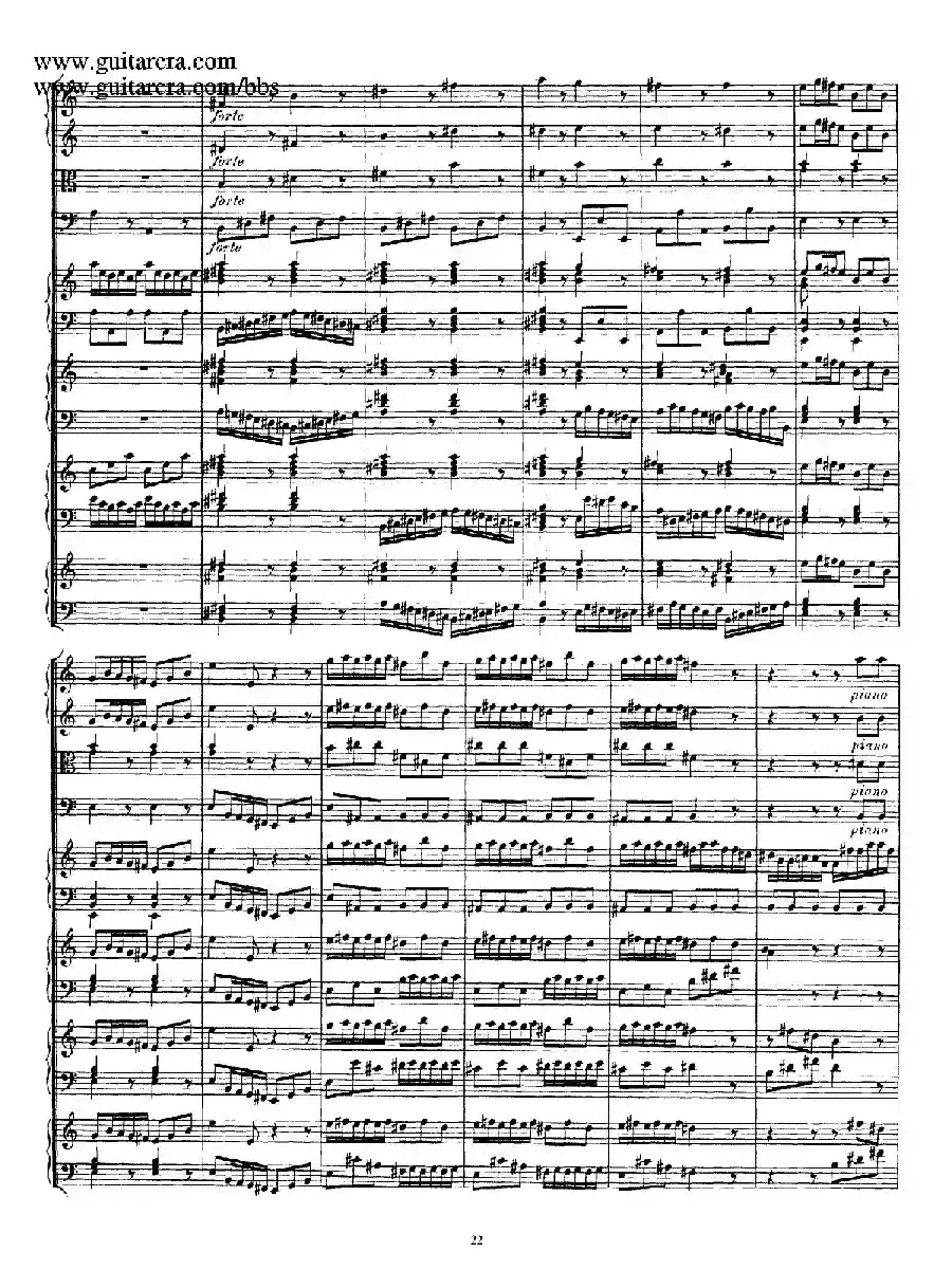 为四架古钢琴而作的a小调协奏曲 BWV 1065(总谱)