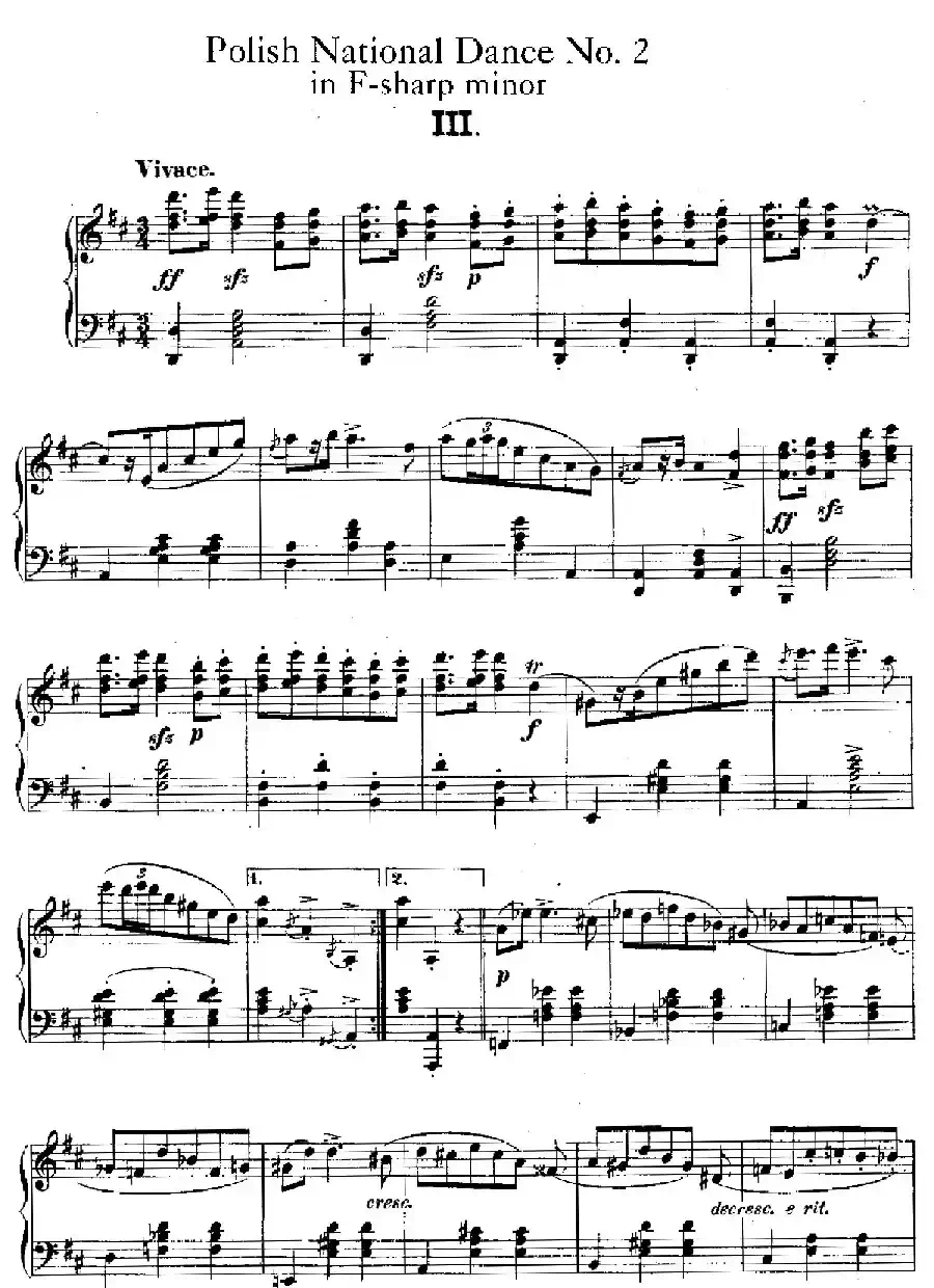 Five Polish National Dance Op.3(5首波兰民族舞曲 No.3)