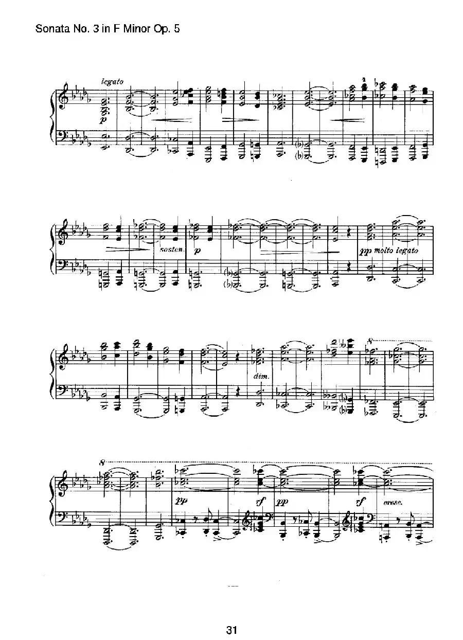 Piano Sonata No.3 in f Minor Op.5(f小调第三钢琴奏鸣曲)