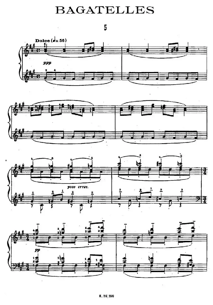 Ten Bagatelles Op.5(10首小品·5. 升f小调)