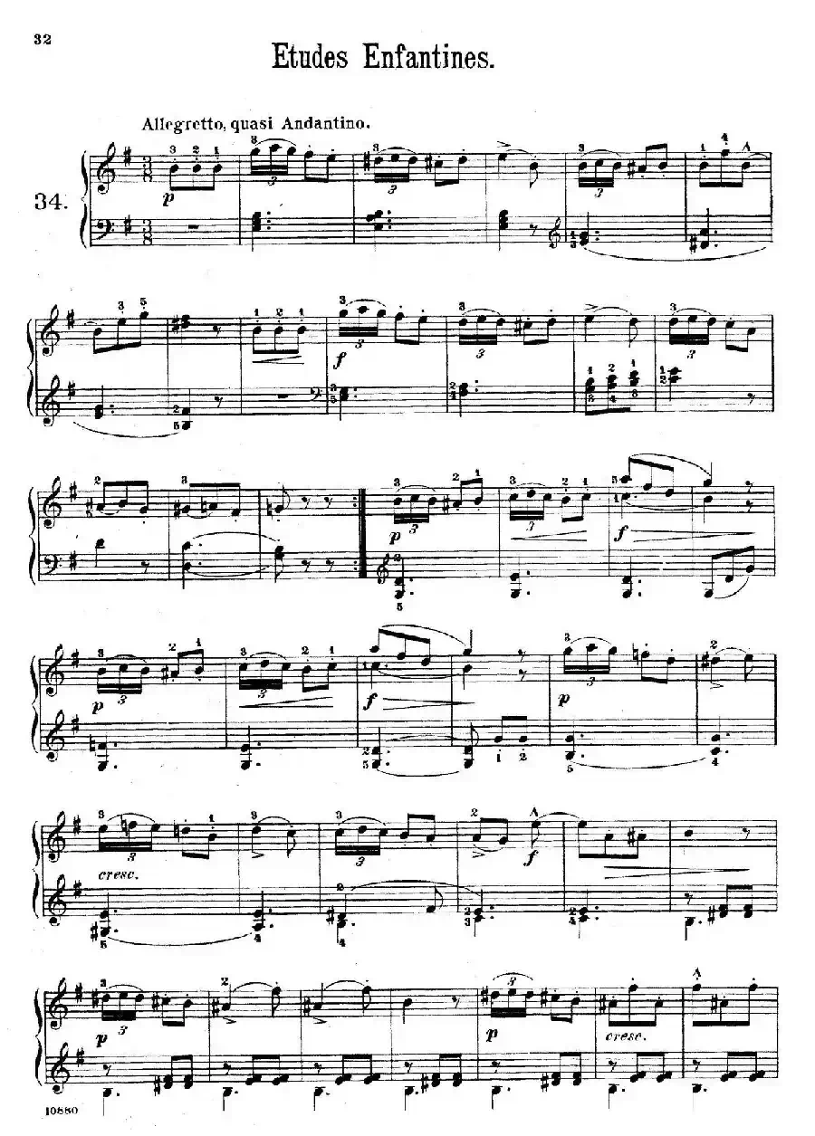 Etudes Enfantines Op.37(儿童钢琴练习曲 第31——39首)