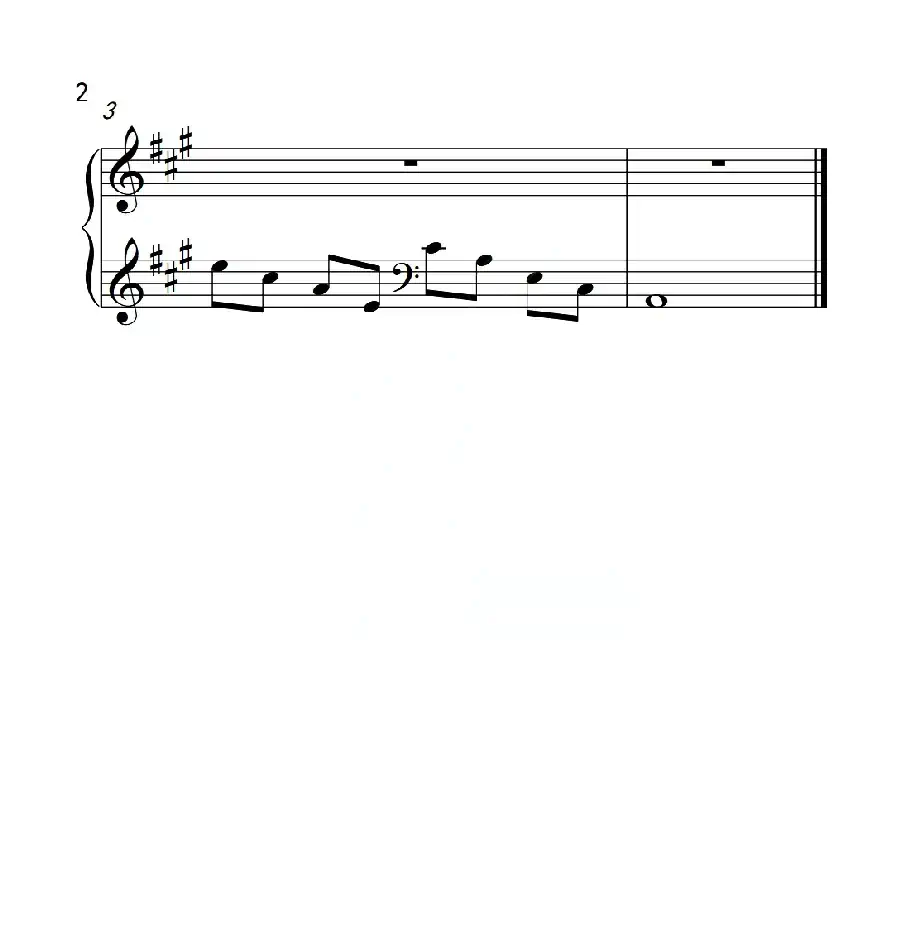 第三级 A大调琶音R H(中国音乐学院钢琴考级作品1~6级)