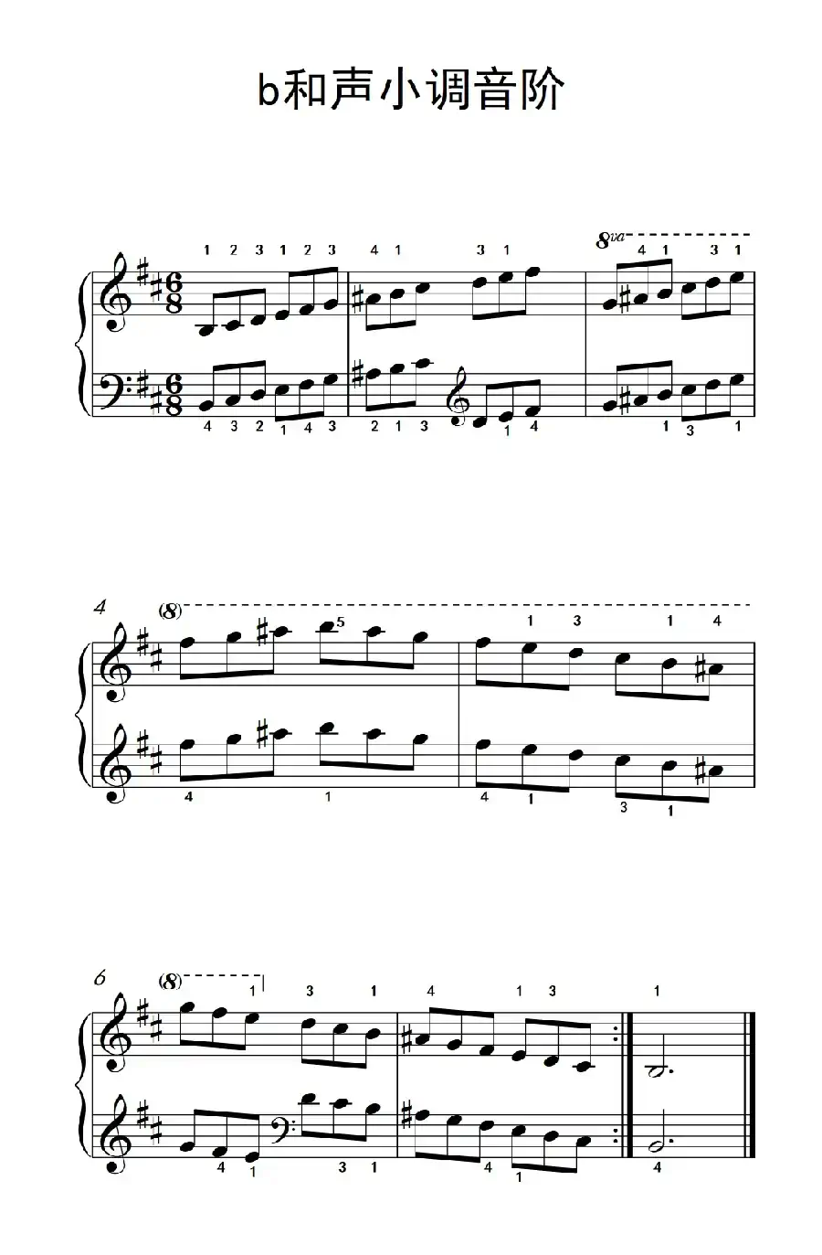 第三级 9.b小调琶音(中央音乐学院 钢琴(业余)考级教程 1-3级)