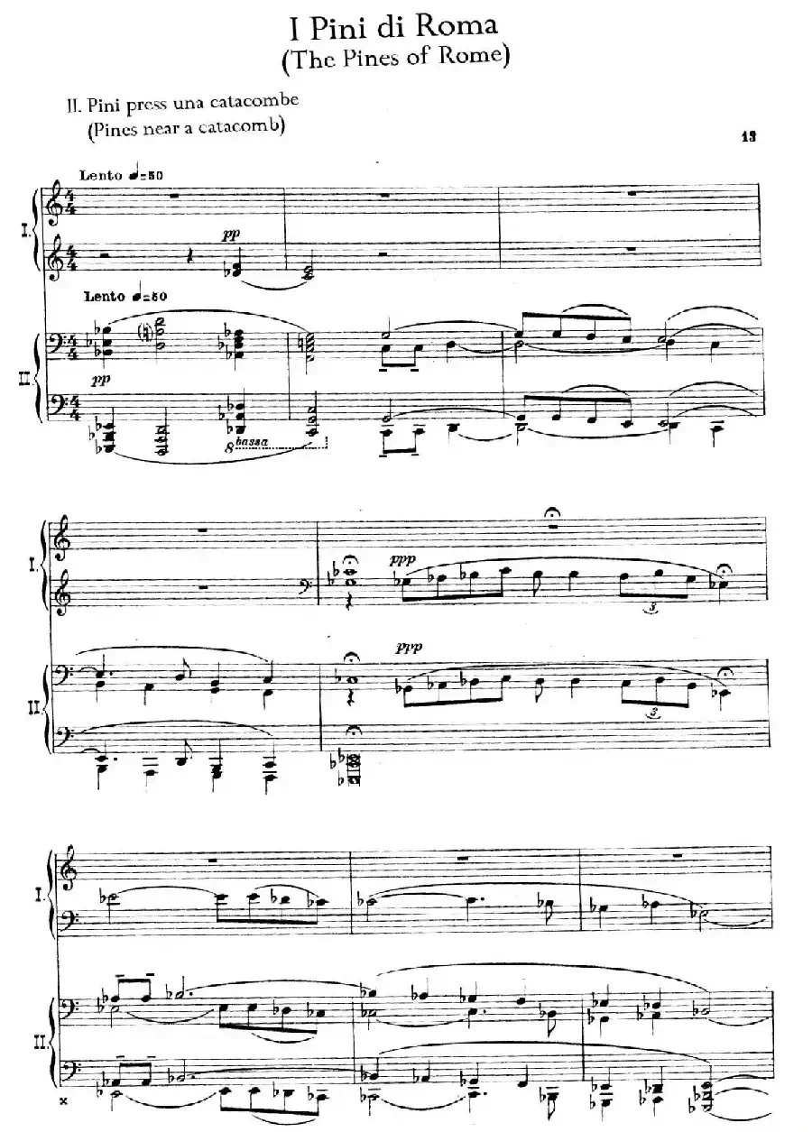 The Pines of Rome(交响诗《罗马的松树》·双钢琴)(第二部分:卡塔科巴墓地的松树)