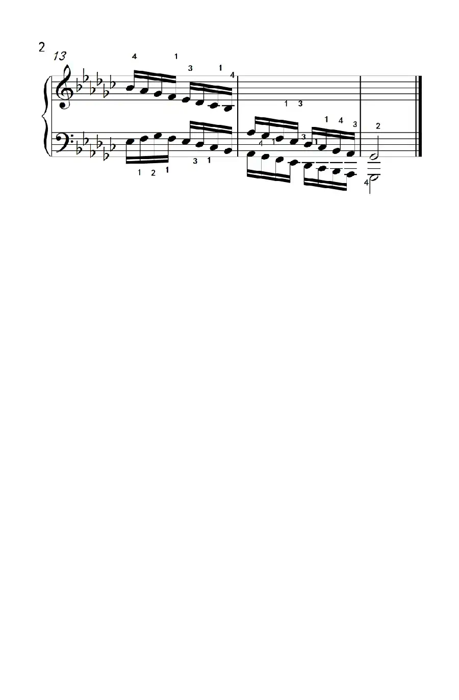 降G大调音阶(反向四个八度)(孩子们的钢琴音阶、和弦与琶音 2)