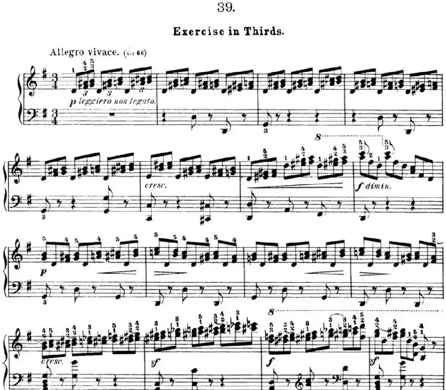 50首车尔尼Op.740钢琴手指灵巧技术练习曲(NO.39)