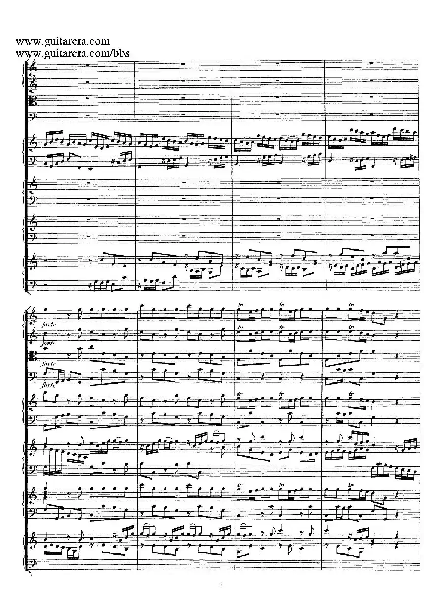 为四架古钢琴而作的a小调协奏曲 BWV 1065(总谱)
