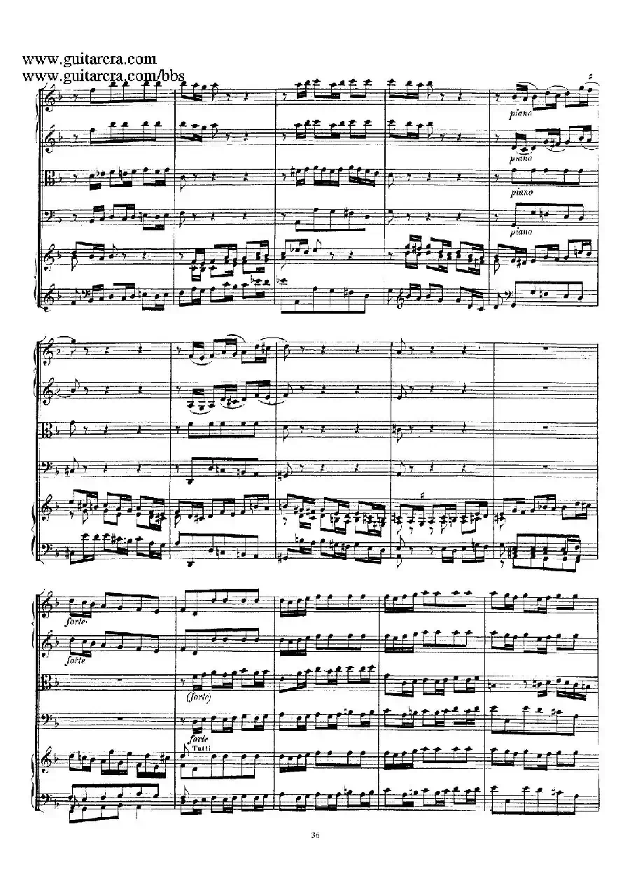 d小调第一号古钢琴协奏曲 BWV 1052(总谱)