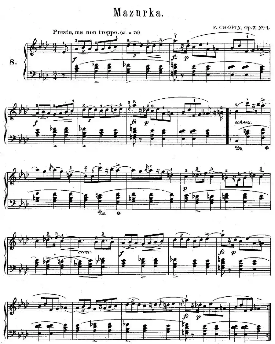 Mazurkas Op.7(5首玛祖卡舞曲·4)
