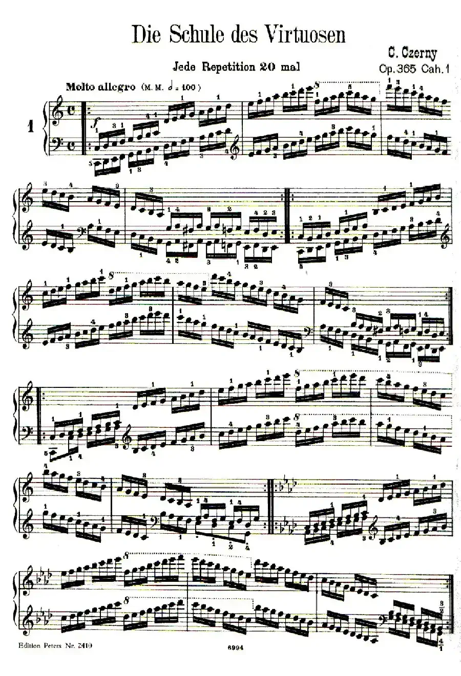 School of the Virtuoso Op.365(60首钢琴高级练习曲·1)