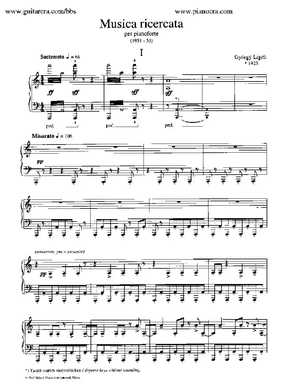 Musica Ricercata(音乐习作·1)